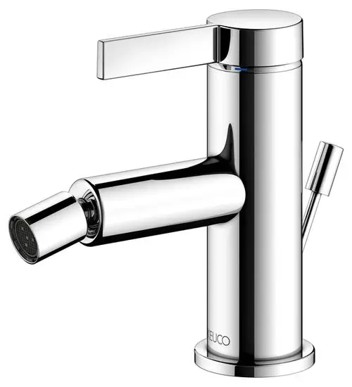 Bidetmischer von Keuco mit einem schlanken, verchromten Design. Auslauf und Hebel in zeitgemäßer Form, ideal für moderne Badezimmer.